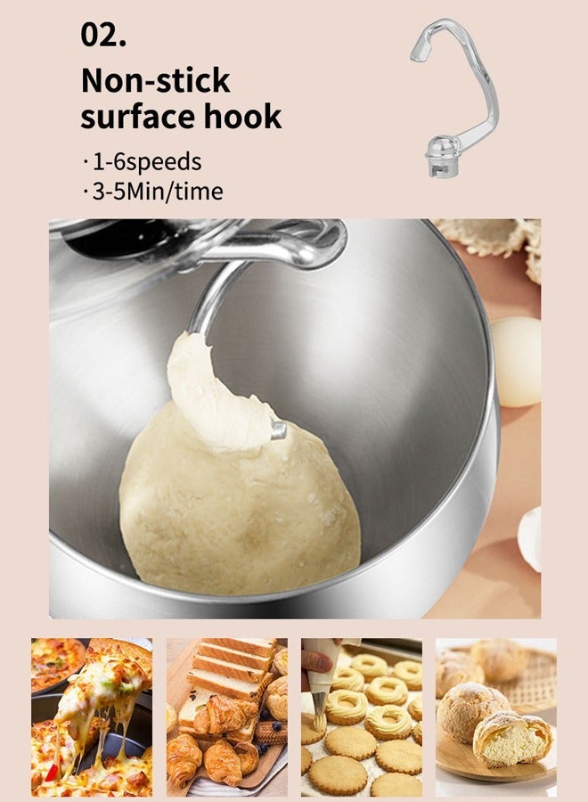 sokany Stand Mixer, Electric Mixer,5.0L/1200W/8 Speed Tilt-Head Kitchen Mixer, Electric Food Mixer with Dough Hook, Wire Whip, Beater, SK-271,Black - Image 4